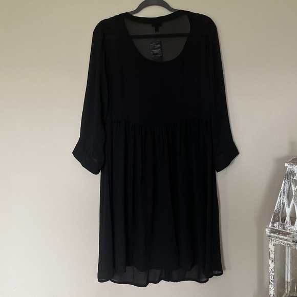 NWT Torrid Black Sheer Chiffon Overlay Shirt Dress - Picture 9 of 9